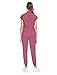 VIAOLI Women's Scrub Jumpsuit In 8 Pocket Scrubs Set with Front Zipper Open Placket Neckline Top and Elastic Waist Pants (Mauve,M,Medium)