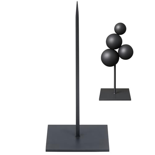 NaDeco Metallständer Schwarz 7x7x14cm, Deko Skulpturenständer Dekoration Ständer Halter Halterung Metall, Metallsockel Kunst Säule Galerie Sockel Standdeko, für Skulpturen Treibholz und mehr