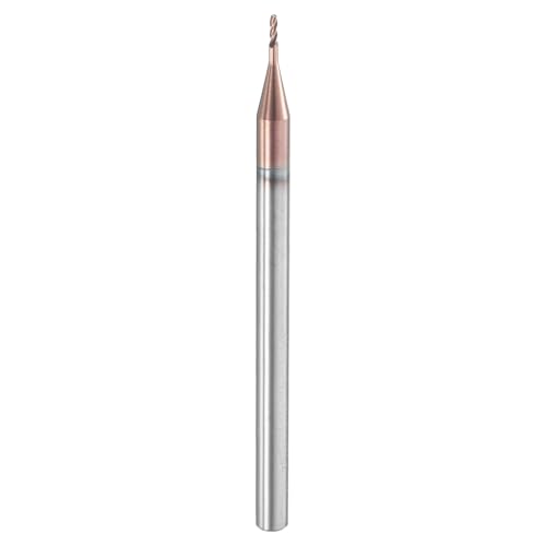 Image of HARFINGTON Ball Nose End Mill 4 Flute 0.0304 inch Diameter 1 /8 inch Shank Tungsten Carbide Uncoated Spiral CNC Router Bits 0.102 inch Cutting Length Single End Ball for Carving Engraving Grinding