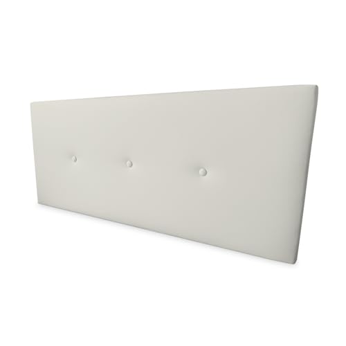 amuéblate online - Cabecero Polipiel Premium Acolchado Trento Medidas 145 x 60 cm (Cama de 135 y 140) Blanco
