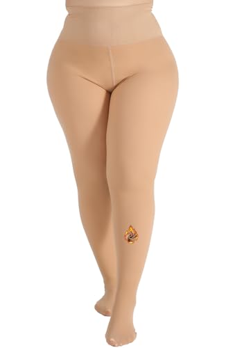 Image of MERYLURE High Waist Fleece Lined Tights Women Plus Size, Fake Translucent Winter Warm Pantyhose Thick Thermal Leggings