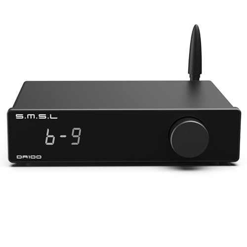 SMSL DA100 Leistungsverstärker 100 W x 100 W TI TAS5827 *2 Klasse D Verstärker Hoch/Tiefpass 2.1 Subwoofer Bluetooth 5.3 Elektronische Lautstärkeregelung Stereo-Verstärker...