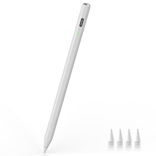 Stylus Pen for iPad (2018-2025) - 13 Minutes Fast Charging, Palm Rejection,Tilt Sensitivity, Compatible Apple iPad 11 A16/10/9/8/7/6th Gen, Pro 12.9/11/13 Inch M4, Air 3/4/5/M2/M3, Mini 5/6