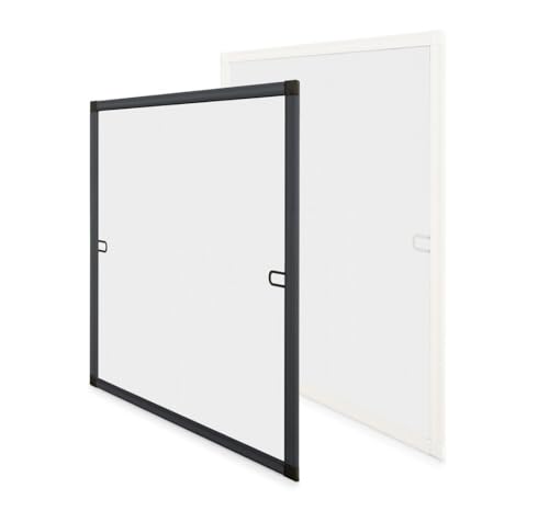 Cadre Moustiquaire Fenêtre Aluminium - sans perçage - Recoupable -Amovible (Gris Anthracite, 130 x 150 cm)
