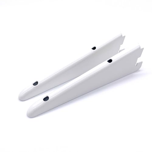EAI Twin Slot Wall Mounted Shelving Bracket - Pack of 2, White, 170mm | Strong, Heavy Duty Steel Shelf Bracket | For Shed, Garage, Indoor Storage | Easy To Install Rack