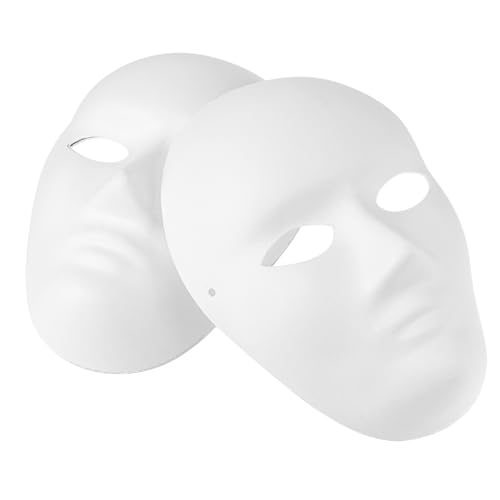 Veemoon 4pcs Paintable Masks for Crafts Lightweight Blank Paper Masks for Halloween Parties and Cosplay for Adults to Create Unique Designs
