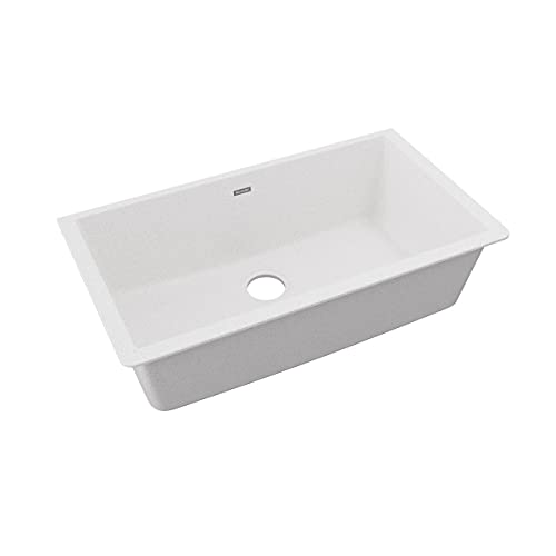 Image of Elkay Quartz Classic ELGRU13322WH0 White Single Bowl Undermount Sink