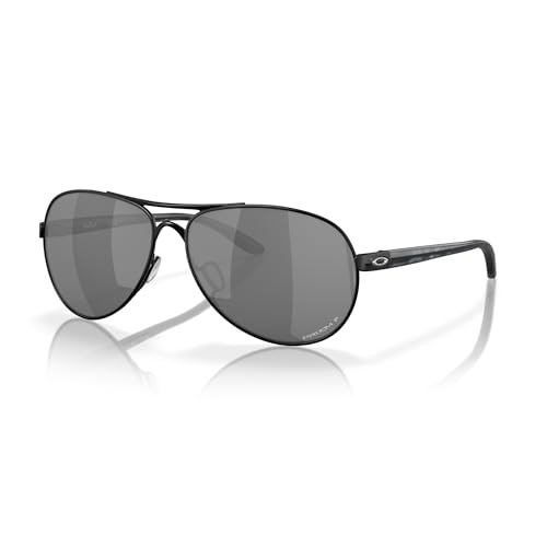 Oakley Feedback OO4079 407934 59MM Polished Black/Black Prizm Polarized Aviator Sunglasses for Women+ Microfiber Pouch