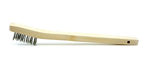 Image of Benchmark Abrasives 7-3 /4 inch Welding Toothbrush Wire Scratch Brush Wooden Handle for Cleaning, Removing Rust, Paint, Corrosion, Multi-Purpose Wire Brush - 20 Pack (Stainless Steel)
