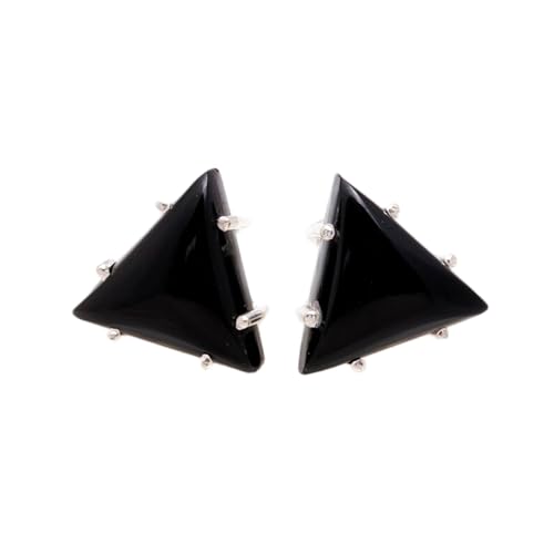 Puces d'oreilles en onyx noir trilon en argent le cadeau minimaliste idéal pour femme