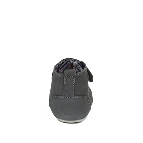 Robeez Baby Boys First Kicks, Thiago Charcoal Leather, 3-6 Months4