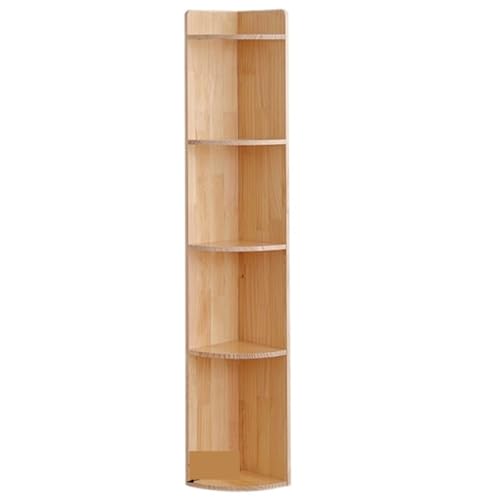 AMULONG Estantería de Esquina, Estudio, Estante Esquinero De Madera 5 Niveles, Estantería Esquinera, Almacenamiento, Soporte Exhibición para Oficina En Casa Rústico Balda(150 * 24cm)
