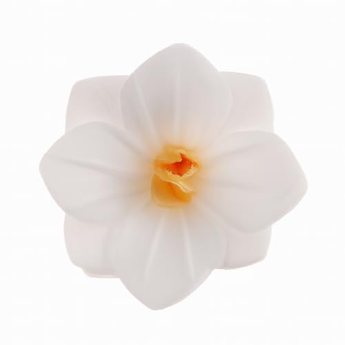 dekora – Flores Comestibles para tartas, 18 camelias blancas de oblea, 4 cm, sin azúcar, sin gluten, sin lactosa, Adornos Comestibles para Tartas, Cumpleaños y Bodas