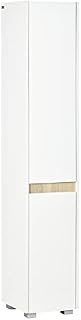 kleankin Tall Bathroom Cabinet with Adjustable Shelves, 5-Tier Modern Freestanding Tallboy with Storage Cabinets, White