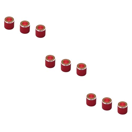 FAVOMOTO 3sets Metal Guitar Knobs Green Bass Knobs Volume Tone Control for Guitar Parts 3pcs*3