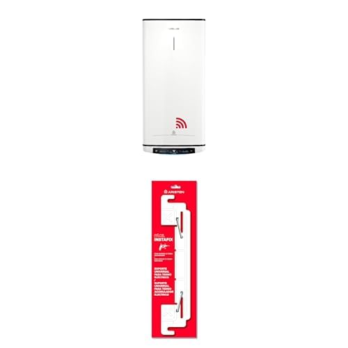 Ariston Velis Pro Wifi - Calentador de Agua Eléctrico Bajo Consumo Multiposición, Termo Eléctrico 50 Litros Plano + Instafix, Soporte Universal Termo Electrico