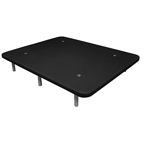 DUÉRMETE ONLINE - Base Tapizada 3D Súper Reforzada, Gran Estabilidad con 5 Barras Transversales y 6 Patas metálicas roscadas de 27cm, 90x190, Negro