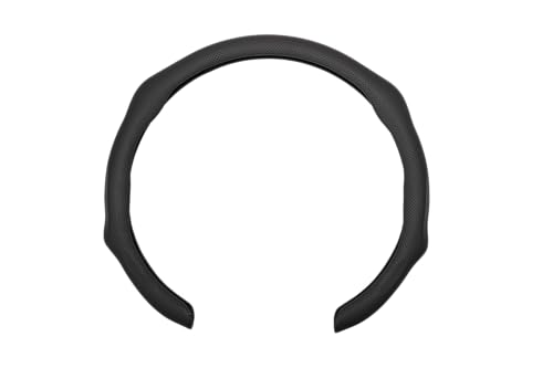SUPEREVER Nappa Leather Car Steering Wheel Cover Non Slip Vehicle Steering Wheel Cover Trim Protector Quick Install Comfy Automotive Interior Decor Universal fit 14 to 15 inches Car Pickup SUV