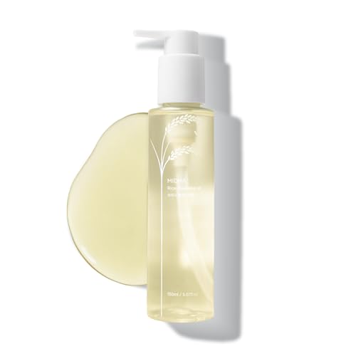 MIDHA Rice Cleansing Oil 5.07fl.oz/150ml Gentle Makeup Remover Hydrating & Lightweight Plant-Based Moisturising First-Step Cleanser for Balanced Skin with Residue-Free Sebum Care Formula