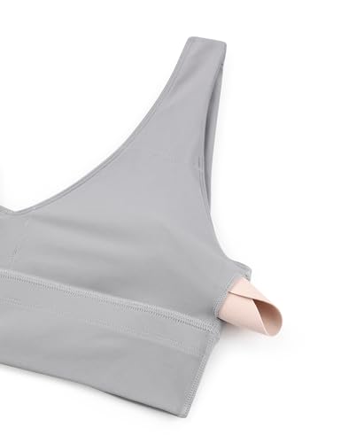 Image of CRZ YOGA Butterluxe V Neck Longline Sports Bra | Light Support, Removable Pads, Yoga, Extremely Soft, U Back, Wide Straps, for Women