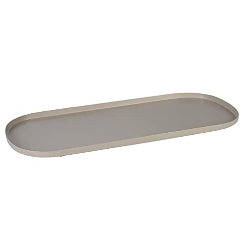 EGLO LIVING Dekotablett Savant, Tablett zum Dekorieren im minimalistischen Design, Deko Serviertablett aus Metall in Grau, Servierplatte Handmade, 46 x 21 cm Cover