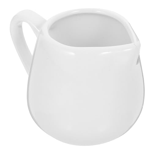 CONGARTENO 4 Pcs Sauce Spoon Kitchen Sauce Container Mini Sauce Pots for Serving Mini Gravy Sauce Boats Porcelain Gravy Boat Machines Drink Dispenser for Fridge Small Milk Jar White Ceramics