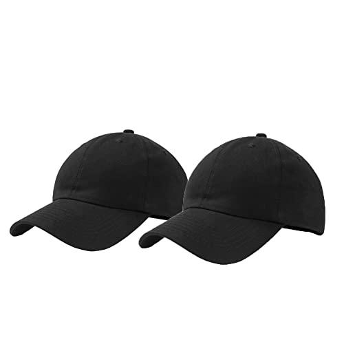 Oversize XXL Baseball Hats for Men and Women, Large Hats for Big Head 2Pack Black