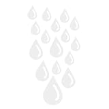 Anu Limen 20 Pieces 3D Raindrop Wall Stickers,Self Adhesive PVC Mirror Decals, Silver, 25.59 x 13.78 in for Smooth Indoor Surfaces