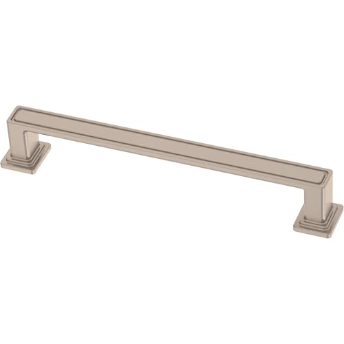 Franklin Brass 10 Pack Brushed Nickel Cabinet Handles 5-1/16 inch (128mm) Kitchen Cabinet Handles and Drawer Pulls for Cupboards and Dressers | Recessed Square