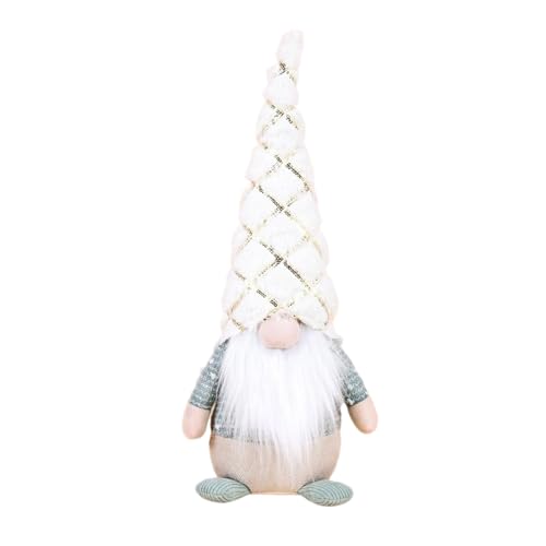 Derwrtup GNOME - Figura decorativa navideña (45 cm, purpurina, decoración para niños y niñas)