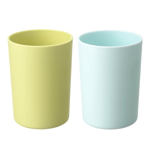 2 Pezzi Bicchiere portaspazzolino, 300ml Porta Spazzolini Bagno, Bicchiere Polaris per Spazzolino da Denti, Porta Bicchieri di Plastica, Portaspazzolini da Bagno per Dentifricio (Green+Blue)