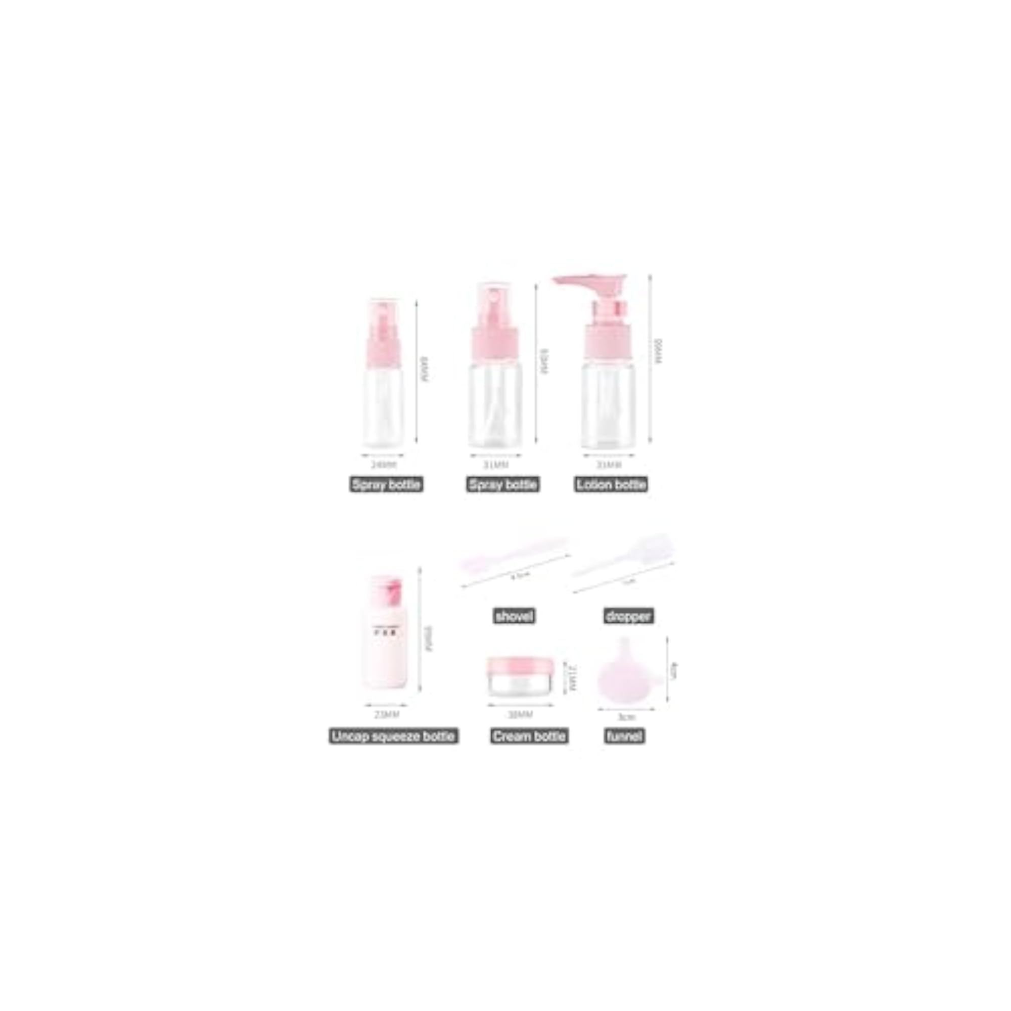 7-Piece Travel Bottle Set for Toiletries - TSA Approved