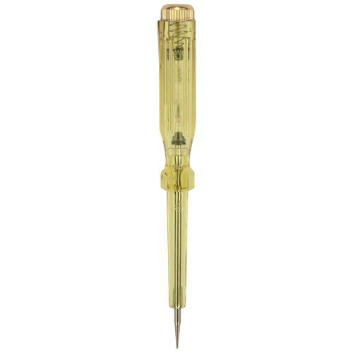 Image of STANLEY STMT66191 130mm (5.1 inch) Spark Detecting 2-in-1 Screwdriver Tester | 3mm Slotted Tip | 100-500V AC Range | Insulated Transparent Handle Linesman Tester with Pocket Clip for Electricians & DIY