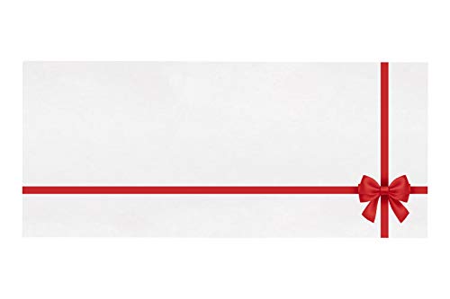 LUXPaper Currency Envelope - Cash, Check Envelope for Gifts, Bonuses, Holidays, Birthdays, Donations - 70lb White with Red Bow, Size: 2 7/8 x 6 1/2, 50 Pack - CUR-BOW-50