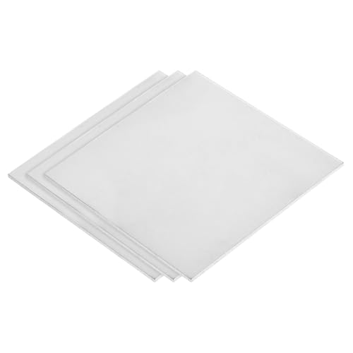 Image of uxcell 3Pcs GR2 Titanium Plate Sheet, 100x100x2mm Titanium Alloy Metal Sheet for Industrial Machinery Metalworking (4 inchx4 inchx0.08 inch)