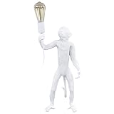 BHDK Monkey Pendant Light,Vintage Industrial Resin Hemp Rope Creative Monkey Hanging Chandelier E27