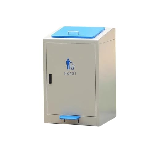 大型 屋外用蓋付きゴミ箱 公共喫煙所 金属製ゴミ箱 ステップペダル付き 80L/100L 廃棄物(大きい)