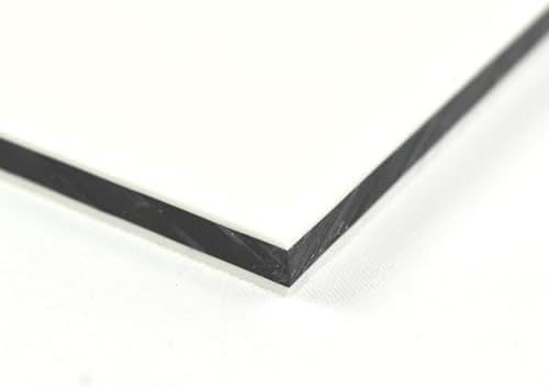 BuyPlastic King ColorCore Plastic Sheet 1/4" x 12" x 12" Arctic White-Black-Artic White Color Core, HDPE Board, High Density Polyethylene Panel