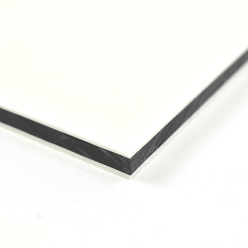 BuyPlastic King ColorCore Plastic Sheet 1/4" x 12" x 12" Arctic White-Black-Artic White Color Core, HDPE Board, High Density Polyethylene Panel