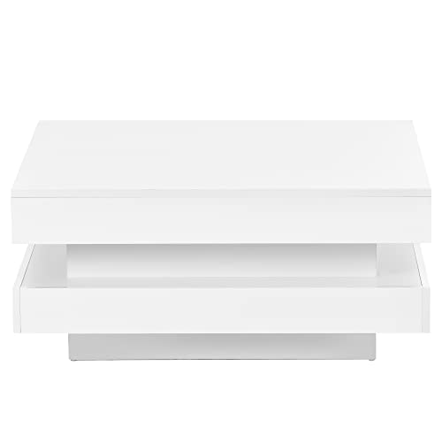 Harper & Bright Designs White Square Coffee Table GoTinySpace