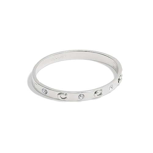 Coach Womens Signature C Logo Hinged Bangle Bracelet