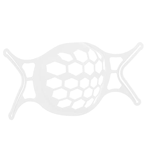 2 soportes para máscara facial 3D, soporte interior para máscara de silicona, soporte para mufla bucal, marco de soporte para respiración lavable reutilizable (Blanco)