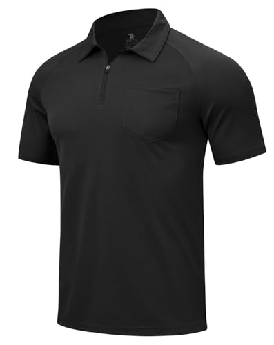 YSENTO Herren Poloshirt Kurzarm Atmungsaktiv Polohemd T Shirts 1/4 Zip Golf...