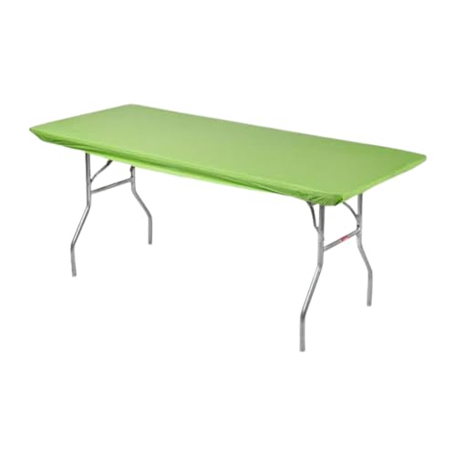 Image of Kwik-Covers 6' Rectangle Plastic Table Covers 30 inch x 72 inch, Bundle of 5 (Lime Green)