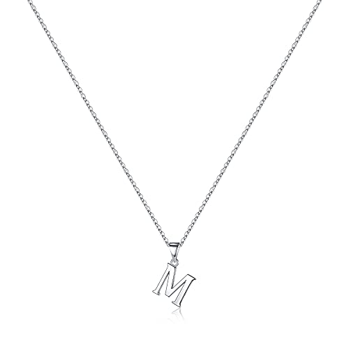 TINGN Femmes Filles Collier Initial S925 Argent Sterling, Dainty Hypoallergénique Collier Initial Lettre Dainty Pendentif s925 Argent Sterling Collier pour...