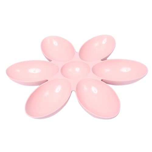 HOUDERCO 花びらデザインペット給餌容器 軽量安定構造 猫 小型犬用食事ボウル ピンク色 携帯便利 食べやすいペットフィーダー