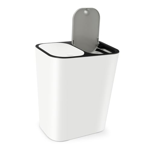 Bote de basura dual rectangular beige