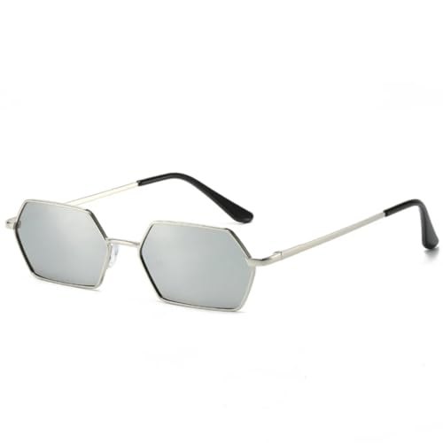 Small Punk Sunglasses Women Men Vintage Hexagon Metal Frame Luxury Female Uv400