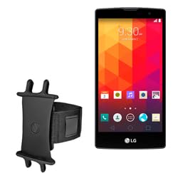 BoxWave Holster Compatible with LG Magna - ActiveStretch Sport Armband, Adjustable Armband for Workout and Running - Jet Black