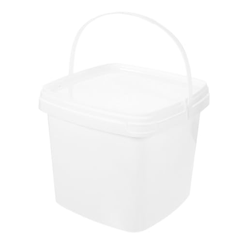 HONMEET Multipurpose Square Bucket with Pail Lid Portable Water Storage Container Thickened Plastic Cleaning Handle